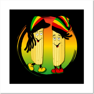 Funny Jamaican Rasta Food Characters Posters and Art